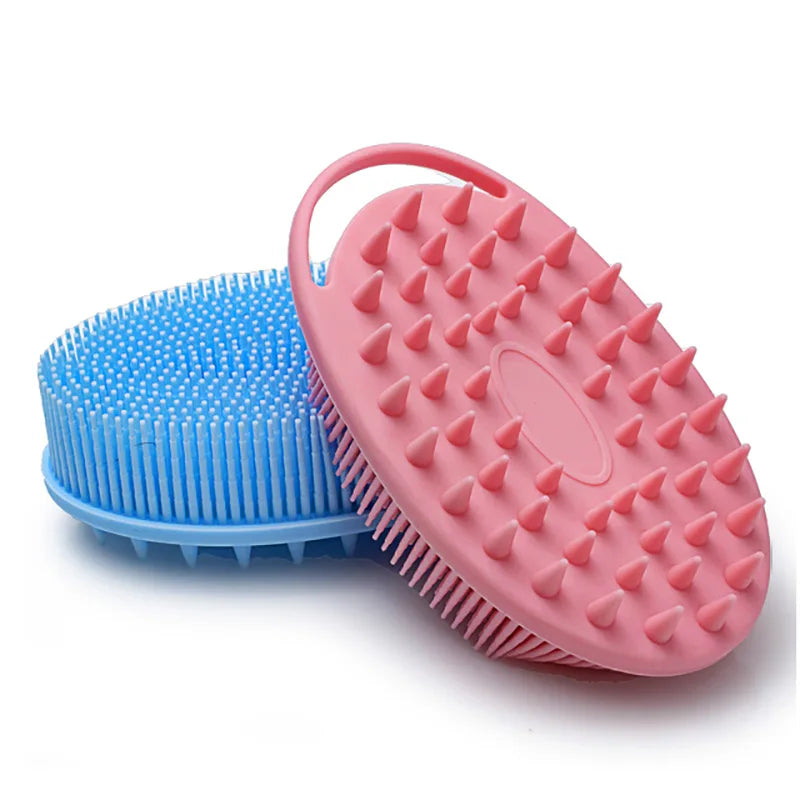 Silicone body scrubber adopts advanced sanitary technology, which is mild and clean, with good foam, durable, and silicone doubl