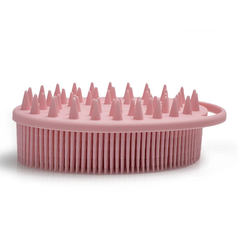 Silicone body scrubber adopts advanced sanitary technology, which is mild and clean, with good foam, durable, and silicone doubl
