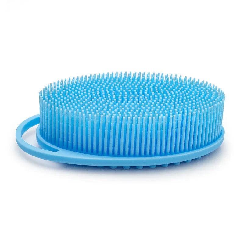 Silicone body scrubber adopts advanced sanitary technology, which is mild and clean, with good foam, durable, and silicone doubl